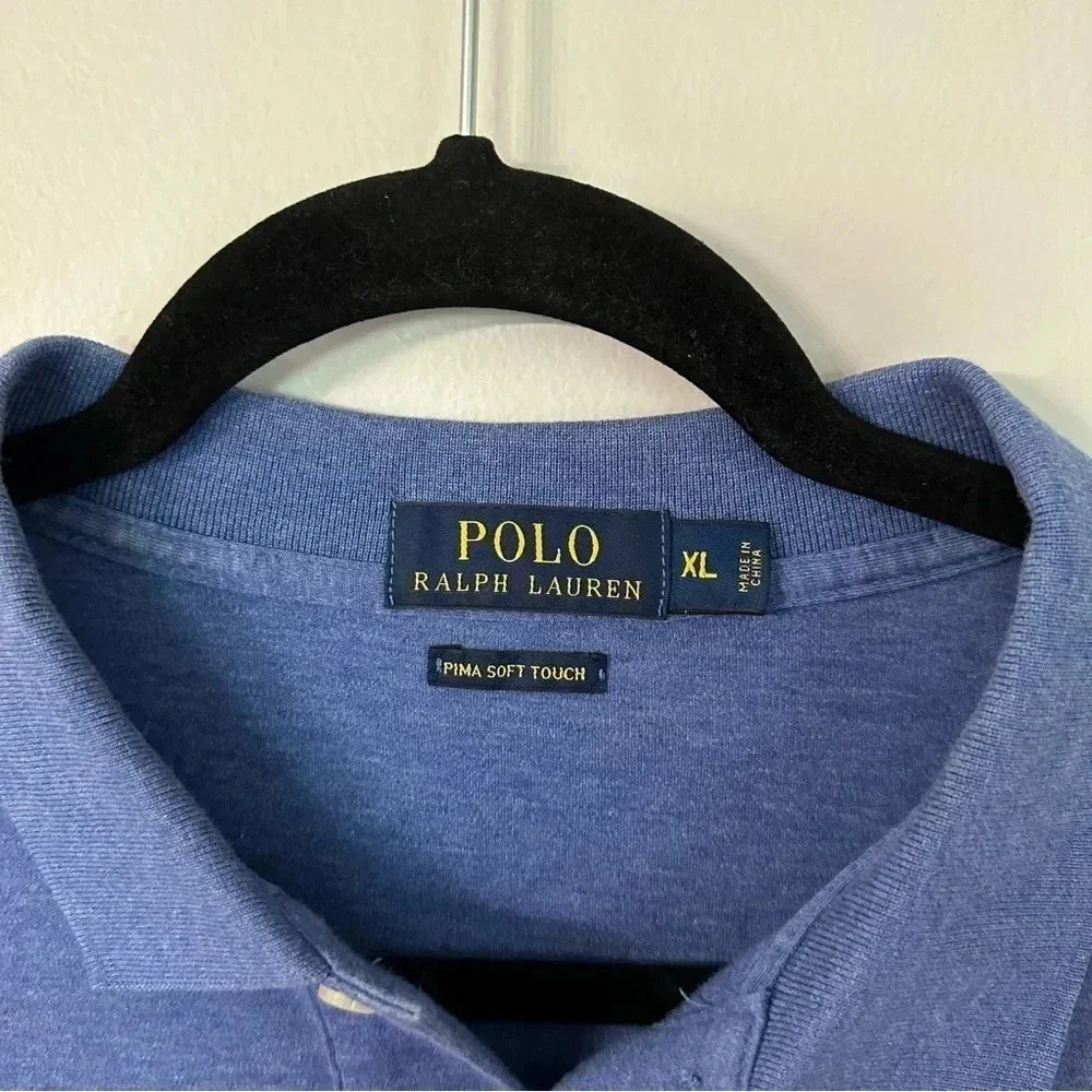 Polo Ralph Lauren Pima Soft Touch Men’s Blue Short Sleeve Polo Size XL GUC